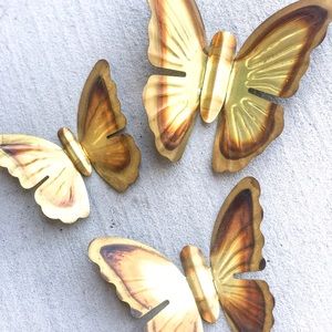 Vintage Brass Butterfly Wall Decor